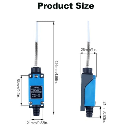 Travel Switch Limit Switch,omnidirectional Spring Rod Featuring a Soft Rubber-Tipped Design on The Flexible Rod,NO and NC self-resetting momentary Switch(4 Pcs) - style: ME-8166