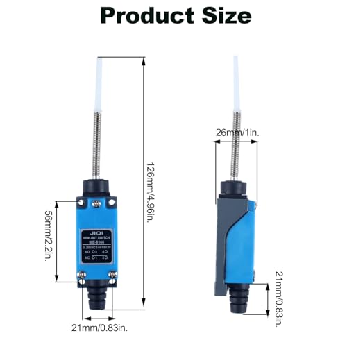 Travel Switch Limit Switch,omnidirectional Spring Rod Featuring a Soft Rubber-Tipped Design on The Flexible Rod,NO and NC self-resetting momentary Switch(4 Pcs) - style: ME-8166