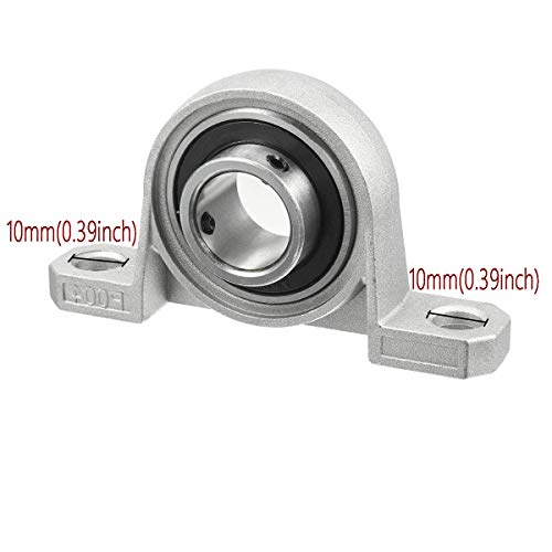 COMOK 2pcs KP004 Long 99mm Inner Diameter 22mm Zinc Alloy Inner Ball Mounted Pillow Block Insert Bearing