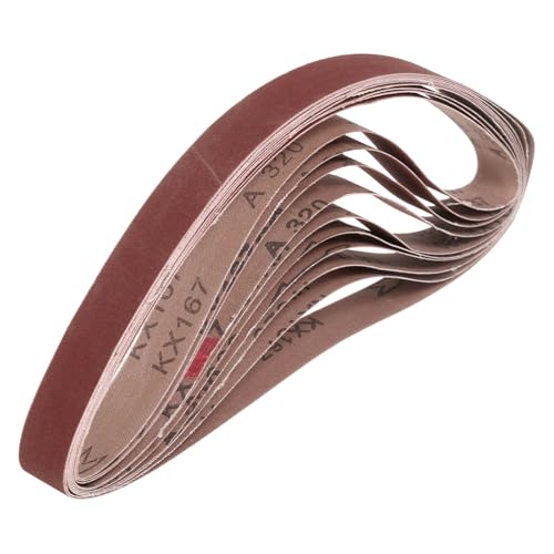 HARFINGTON 1-1/2 x 30 Inch Sanding Belts, 10 Pcs 320 Grits Aluminum Oxide - size: 1-1/2x30 inch(320 grit)