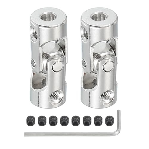 PATIKIL Rotatable Universal Steering Shaft 3mm to 3mm Inner Dia, 2 Pcs U Joint Shaft Coupling U Joints Coupler Connector Accessories with M3 Screws for Motor Model Robots - size: 3mm to 3mm