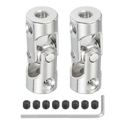PATIKIL Rotatable Universal Steering Shaft 3mm to 3mm Inner Dia, 2 Pcs U Joint Shaft Coupling U Joints Coupler Connector Accessories with M3 Screws for Motor Model Robots - size: 3mm to 3mm