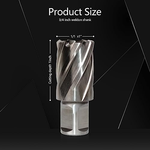 Luckyway 1 Inch Diameter x 1 Inch Depth of Cut Cyclone High Speed Steel Annular Cutter, 3/4 Inch Weldon Shank - style: 1 Inch Diameter x 1 Inch Depth