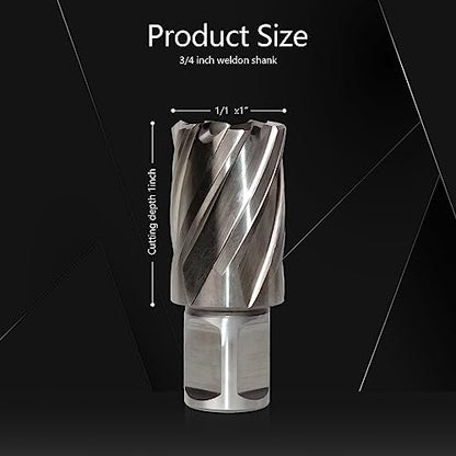 Luckyway 1 Inch Diameter x 1 Inch Depth of Cut Cyclone High Speed Steel Annular Cutter, 3/4 Inch Weldon Shank - style: 1 Inch Diameter x 1 Inch Depth