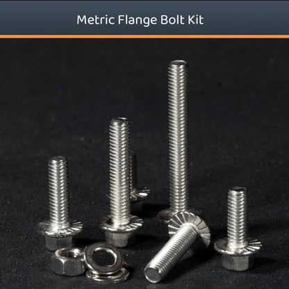 M6-1.0 x 12/16/20/30/45 Flange Hex Bolt Assortment Kit, 180pcs Stainless Steel Metric Flange Head Bolts and Nuts Set. - size: M6, style: Flange Head