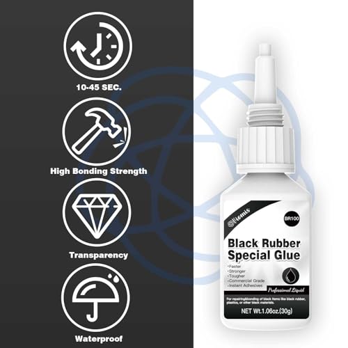 30g Black Rubber Adhesive for Tire Repair, Edge Bonding, DIY Crafts - size: Black Rubber Adhesive