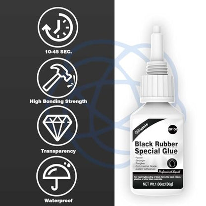 30g Black Rubber Adhesive for Tire Repair, Edge Bonding, DIY Crafts - size: Black Rubber Adhesive