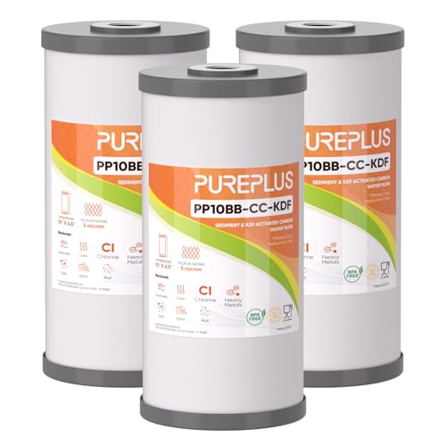 PUREPLUS 10" x 4.5" Whole House Heavy Metal Reduction Water Filter,3 PACK - size: 3 Count (Pack of 1), style: Heavy Metals Removal（DELUXE)