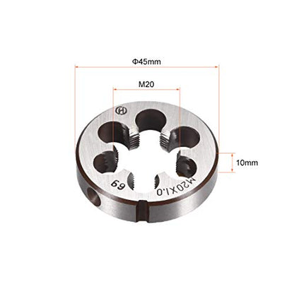 uxcell M20 x 1 Metric Round Die, Machine Thread Right Hand Threading Die, Alloy Steel Screw Thread Cutting Die