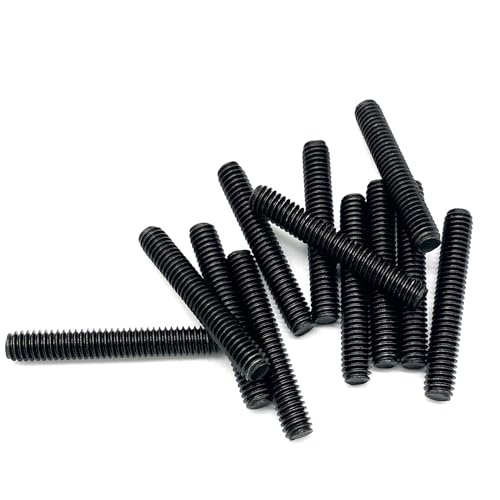 12pcs Black Zinc Fully All Threaded Rod Carbon Steel Long Thread Screw 5/16x2 for Furniture Garden Railing Mounting Assembly Fastening Steel Frame Connection Full Thread Rod for Furniture - size: Black-Zinc 5/16x2 Inch-12P