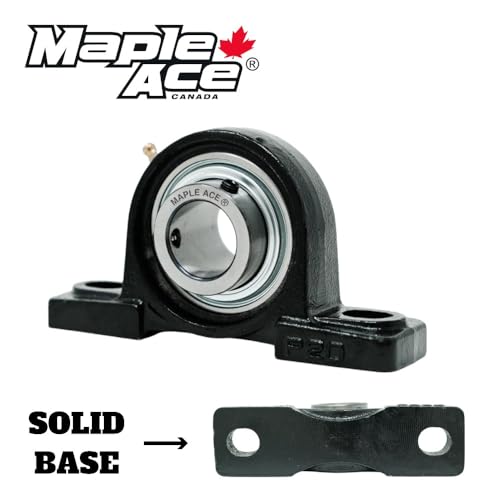 MAPLE ACE UCP205-14 Pillow Block Bearing 7/8" Bore, 2-Bolt, Self-Aligning, R3 Triple Lip Seal, Solid Base, Heavy Duty