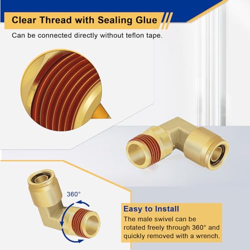 2 PCS DOT Quick Connect Air Fittings 1/2" Tube OD x 3/8" NPT Elbow - size: 1/2" Tube OD x 3/8" NPT - 2 PCS