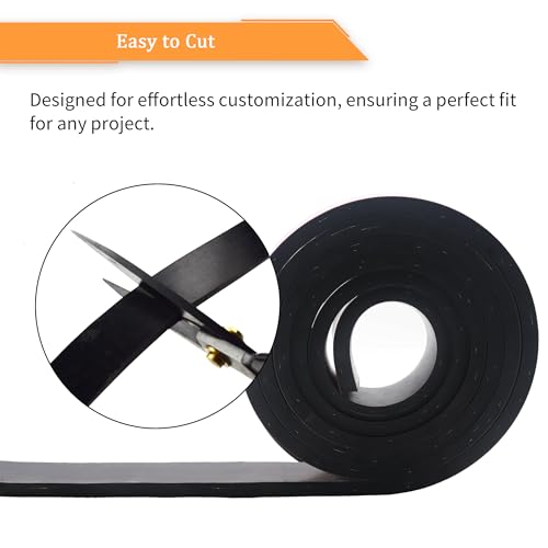 Adhesive Solid Neoprene Reinforced Rubber Strips with Cloth Insert, 1/2 Inch Thick x 1 Inch Wide x 10 Feet Long, Tensile-Resistant - size: 1" X 10', style: .500" thick(Adhesive）