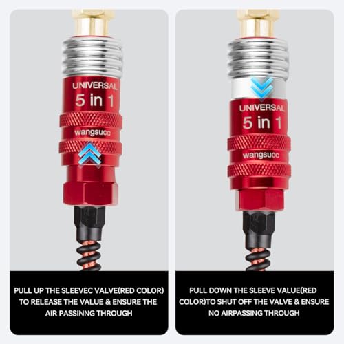 5 In 1 Universal Quick Industrial Connect Coupler Air Hose Fittings 1/4” Body Size 5-in-1 Quick Connect Air Fitting Air Compressor Accessories Fitting (1 PCS) - style: 1 -Piece