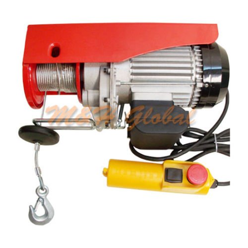980W Electric Wire Rope Cable Hoist Lift Pulley 450 lb / 900lb