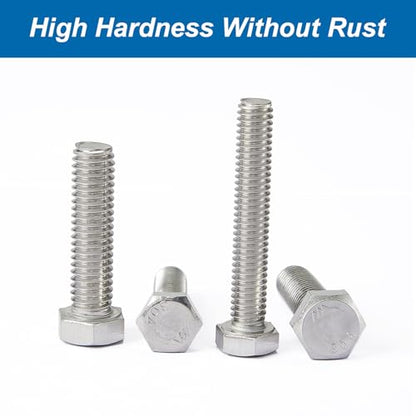 1/4-20 x 2-3/4" Hex Head Screws Hexagon Bolts, External Hex Drive, Stainless Steel 304, UNC Coarse Thread, Fully Threaded, Pack of 10 - size: 1/4-20 x 2-3/4"(10 PCS)