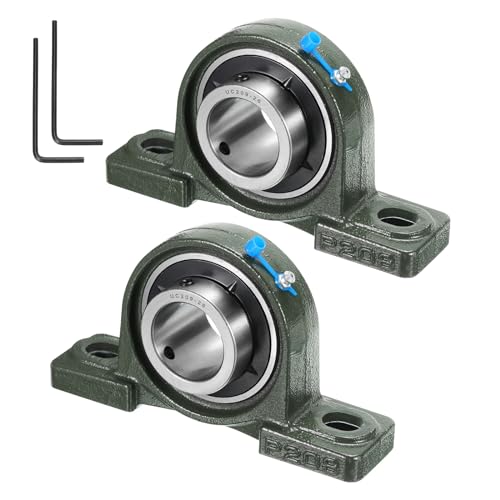 uxcell 2pcs UCP209-26 Pillow Block Bearings 1-5/8 inch Bore Self Alignment, Solid Cast Iron Base Mounted Chrome Steel Bearings - size: UCP209-26