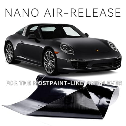 Vinyl Sticker Black Tape High-Gloss Black Good Exhaust Performance Strong tensile Strength Easy to Install(Gloss Black, 1FT*5FT) - color: Gloss Black, size: 1FT*5FT