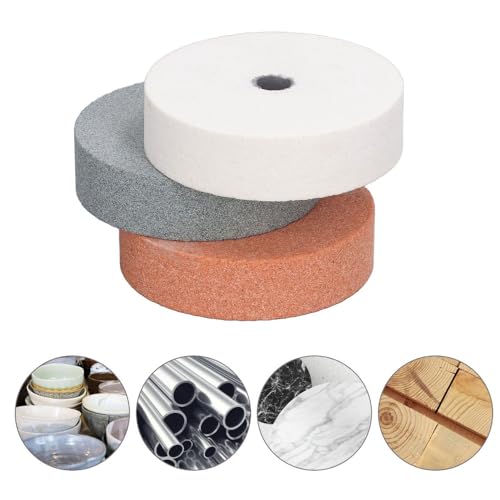 3 Inch Silicon Carbide Grinding Wheels 3 Pack – Abrasive Polishing Discs for Bench Grinders, Sharpening Metal Wood Glass and Lawn Mower Blades