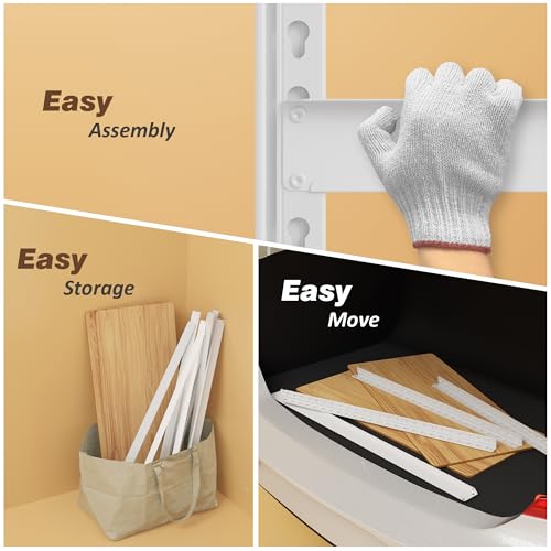 5 Tier White Closet Storage Shelves 36" W x 16" D x 72" H - size: 36" W x 16" D x 72" H