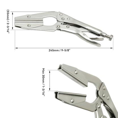 HFS(R) Pinch Off Locking Pliers, Heavy Duty Hose Clamp Tool, 10-1/2 Inch (2-Pack), Wider Jaws for Full Pinch, Angled Arms for Comfort, Ideal for Heater, Radiator, Water, Vacuum, Fuel & Air Lines