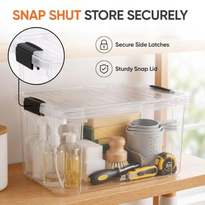 Superio 14.7 Quart Clear Plastic Storage Boxes with Lids, Stackable Organizer Containers, BPA-Free Storage Bins for Home, Office, School & Dorm, 1 Pack - size: 14.7 Quart