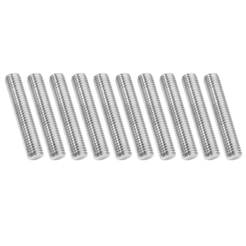 PATIKIL 1/2"-13 UNC 304 Stainless Steel Fully Threaded Rod, 10Pcs 3" Length Long Threaded Screw Right Hand Threads All Threaded Rod Studs for Anchoring Bolt, Clamps, Hangers and U-Bolts - size: 1/2"-13 x 3"
