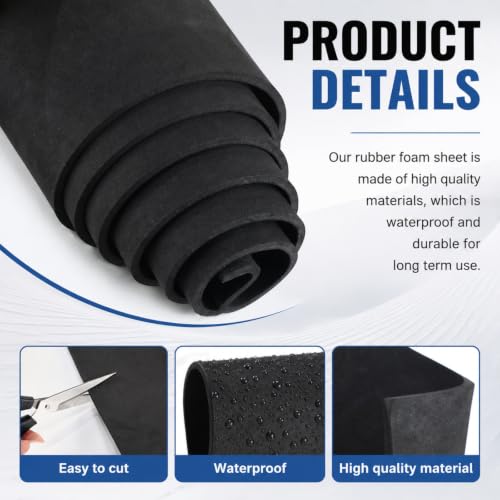 Neoprene Sponge Foam Rubber Sheet Roll, 1/4" Thick x 12" x 100"
