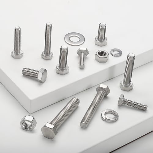 232PCS 1/4''-20 Hex Bolts and Nuts Assortment Kit,1/4-20 x 1/2'',3/4'',1'',1-1/2'',2'',2-1/2'',3'' SAE Stainless Steel Bolts Nuts and Washers Assorted Set - size: SS 1/4 232PCS Hex Bolt
