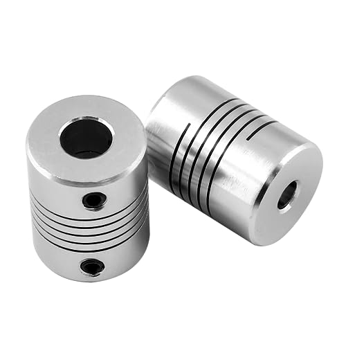 2Pcs Flexible Shaft Coupling 6mm to 8mm Shaft Aluminum Casing, 25mm Length 19mm Diameter Motor Coupler for 3D Printer - size: 6mm to 8mm