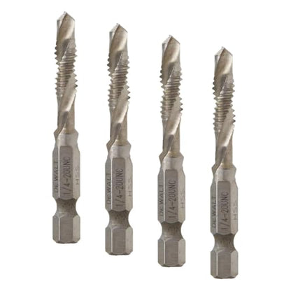 DEWALT Drill Tap, UNC, 1/4-Inch (DWADT1420) (Pack of 4) - size: 1/4 in (Pack of 4)
