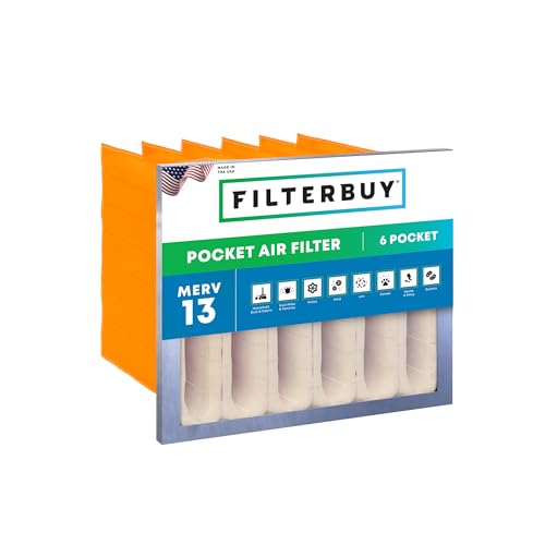 Filterbuy 16x20x15 6-Pocket Air Filter MERV 13 Particle Defense (1-Pack) - size: 16x20x15