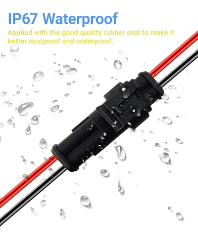 14AWG 2 Pin Waterproof Electrical Connector Quick Connect 3 Pack - size: 2 Pin