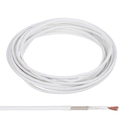 PATIKIL 14.8Ft 13 AWG High Temperature Wire, -60-350 Degrees Celsius Mica Glass Fiber Electronic Wire Insulated Heat Resistant Electronical Flexible Cable for Lamp Boiler Heater, White - size: 13 AWG