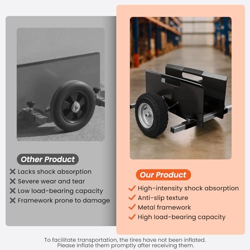 10" Panel Dolly Cart: Heavy-Duty Drywall Cart 700LB Capacity, Pneumatic Wheels, Adjustable Frame for Drywall, Plywood, Doors | Indoor & Outdoor Use (Black)
