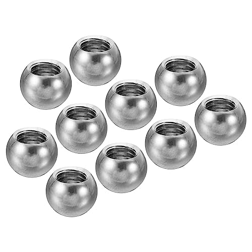 PATIKIL M6x10mm Ball Nuts Knob, 10 Pack Female Thread 304 Stainless Steel Round Blind Hole Screw Cap Cover for Lighting Machinery DIY Decoration, Silver - size: M6x10mm