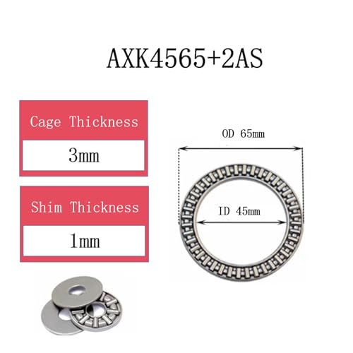 2PCS AXK4565 Thrust Needle Roller Bearings with Washers - size: 4565(45*65)