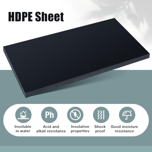 2 Pcs 3/4" Thick HDPE Plastic Sheets Thick Hard HDPE Polyethylene Sheet