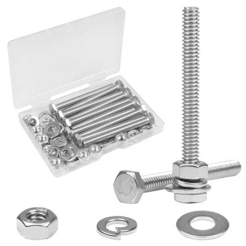 10 Sets 1/4-20 x 3 Hex Head Screw Bolt,Nuts,Flat & Lock Washers - size: 1/4-20 x 3"