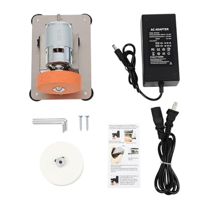 Small Bench Grinder for Sharpening, 6 x 4 x 4in Mini Belt Sander, 96W Electric Benchtop Sander, 7 Adjustable Speed for Metal Wood DIY Handcraft, Tool & Knife Sharpening