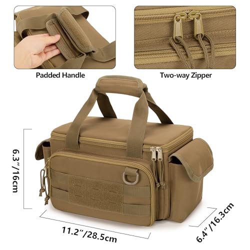 Rexmica Small Tool Bag Tool Storage Organizer Tactical Range Bag, Khaki - color: Khaki