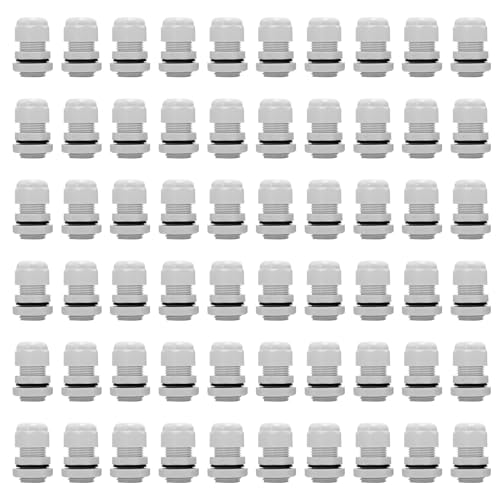 MAKERELE 1/2'' NPT Nylon Cable Gland Strain Relief, Waterproof IP68 - color: Grey, size: 1/2" 50pcs BAG