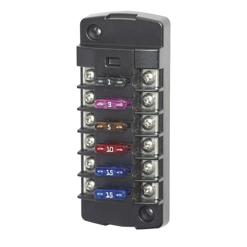 Blue Sea Systems ST Blade Fuse Block, 6 Independent Circuits, 40 Amps, 5037 - color: Without cover, style: 6 Circuit Independent