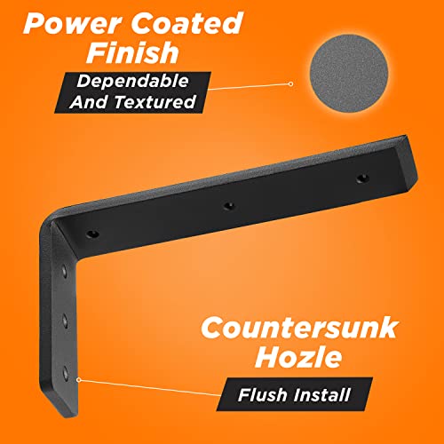 BATODA 12” Countertop Support Steel Brackets (2 PCS), Heavy Duty L Bracket - size: 12 Inch