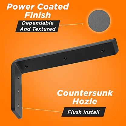 BATODA 12” Countertop Support Steel Brackets (2 PCS), Heavy Duty L Bracket - size: 12 Inch