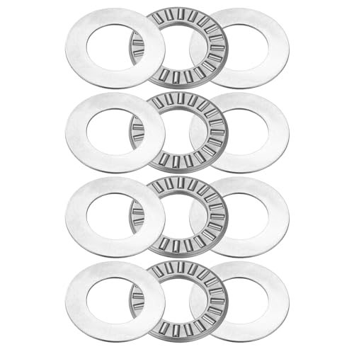 uxcell 4 Sets NTA916 Thrust Needle Roller Bearings with Washers, ID 9/16" - size: NTA916+2TWA, 9/16"x1"x1/8"