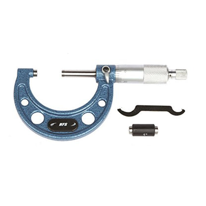 HFS(R) Outside Micrometer with 0.0001" Accuracy, Carbide Anvil and Laser-Etched Scale (1-2"x0.0001", Classic Ratchet) - size: 1-2"x0.0001", style: Classic Ratchet