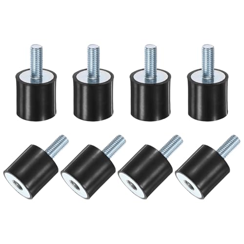 M METERXITY 8-Pack Rubber Mounts D25mmxH25mm Male/Female Vibration Isolators Cylindrical Shock Absorber W M8 x 20mm Studs for Air Compressor/Car/Pump/Boat/Garage Motor/Bobbins Rubber Isolators - size: M8 x 20mm, 25mm x 25mm