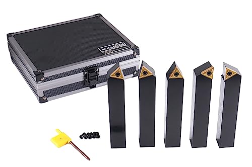 Accusize Industrial Tools 1'' 5 Pc Indexable Turning Tool Set, 2380-5643 - size: 1 in