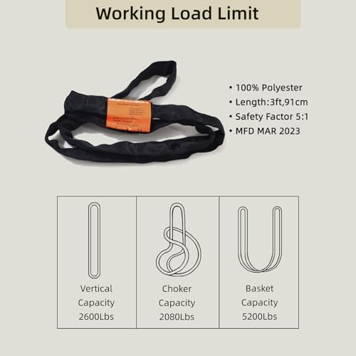 Round Sling, TÜV Rheinland +CE Certified, 91cm Rigging Strap